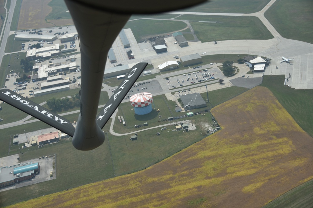 KC-135 flies over 133rd Test Squadron