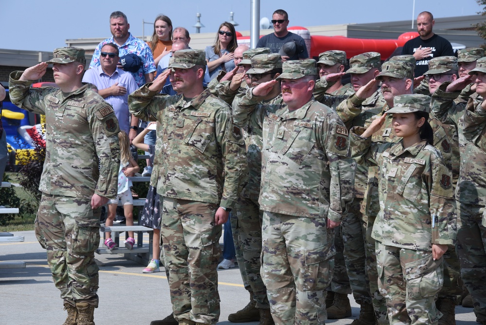 133rd Test Squadron Airmen salute