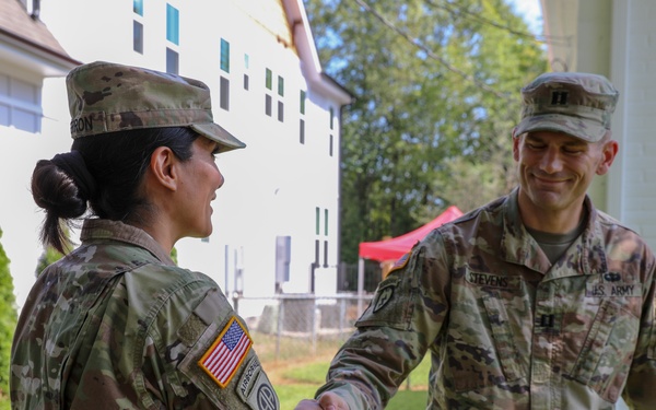 U.S. Army Capt. Stevens receives the Army Achievement Award
