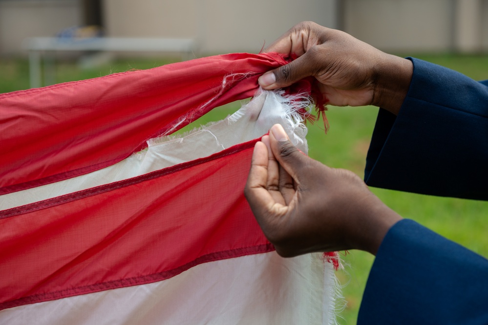 U.S. flags receive honors through retirement