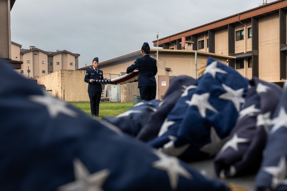 U.S. flags receive honors through retirement