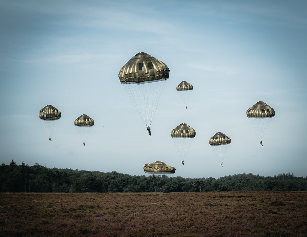 Sky Soldiers Jump Alongside Allied Paratroopers During Exercise Falcon Leap 23