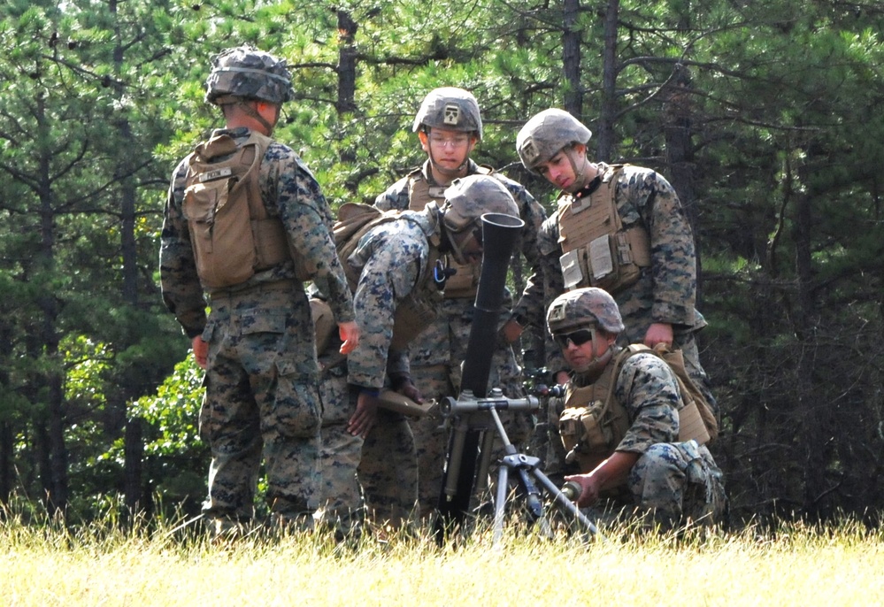 Fort Dix –Mortarmen from 2 BN 25 USMC Train With 81mm Mortars