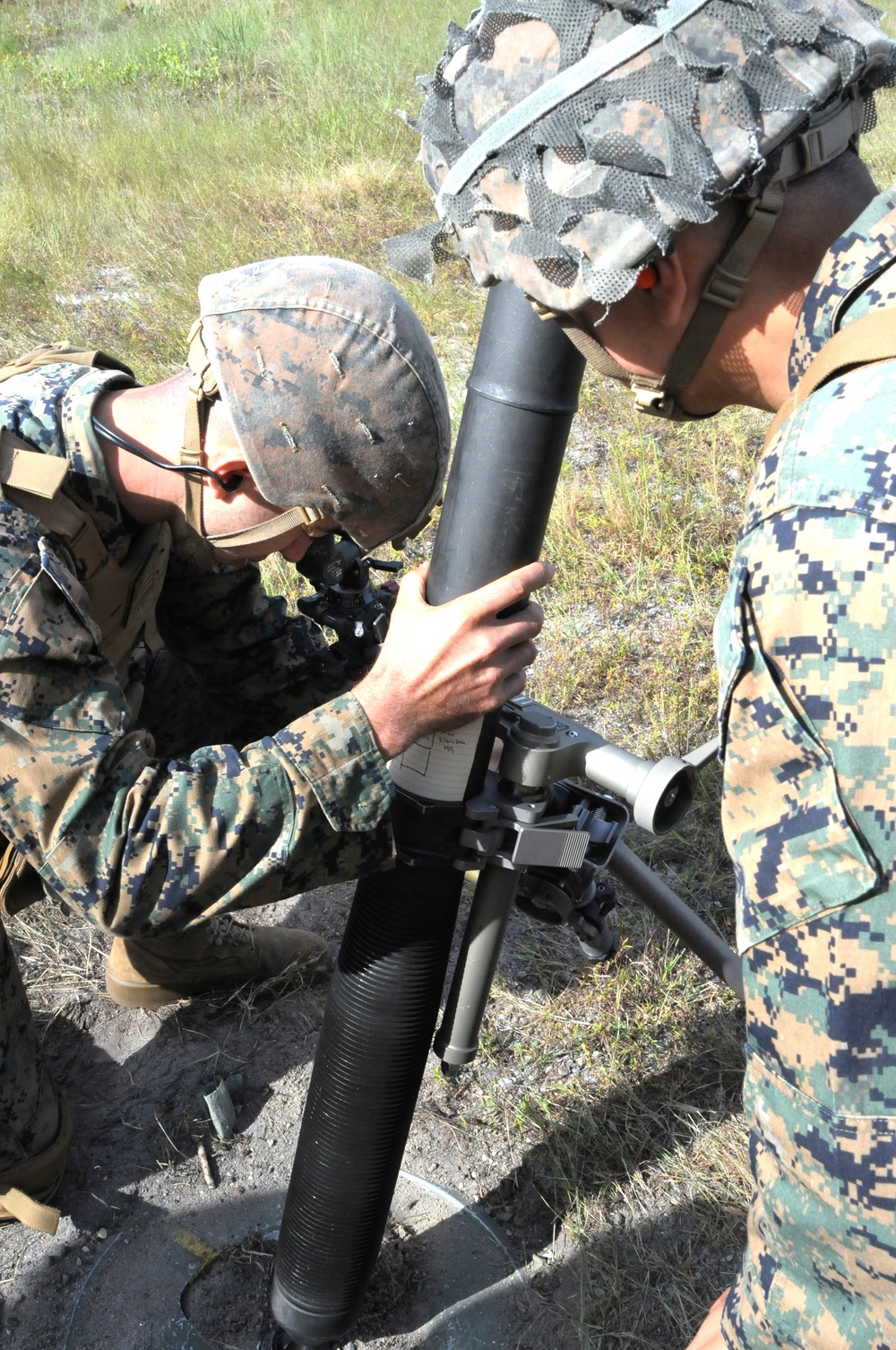 Fort Dix –Mortarmen from 2 BN 25 USMC Train With 81mm Mortars