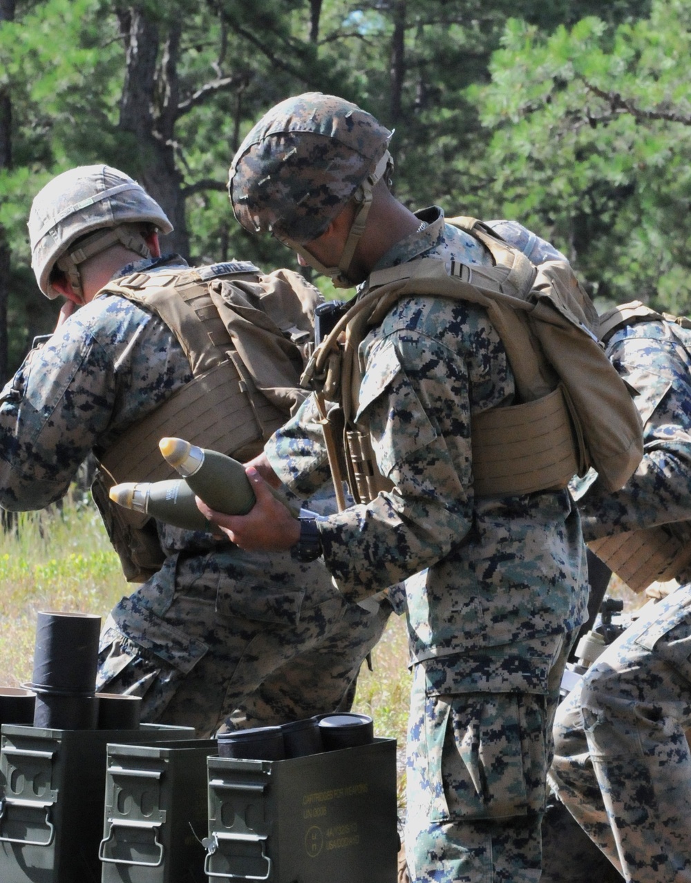 Fort Dix –Mortarmen from 2 BN 25 USMC Train With 81mm Mortars