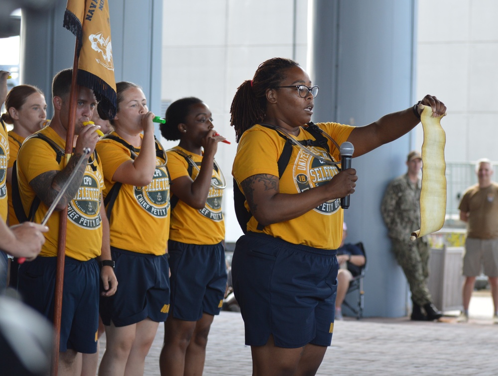 Chief Petty Officer selectees from Naval Station Norfolk participate in annual CPO Heritage Days training event at the Hampton Roads Naval Museum