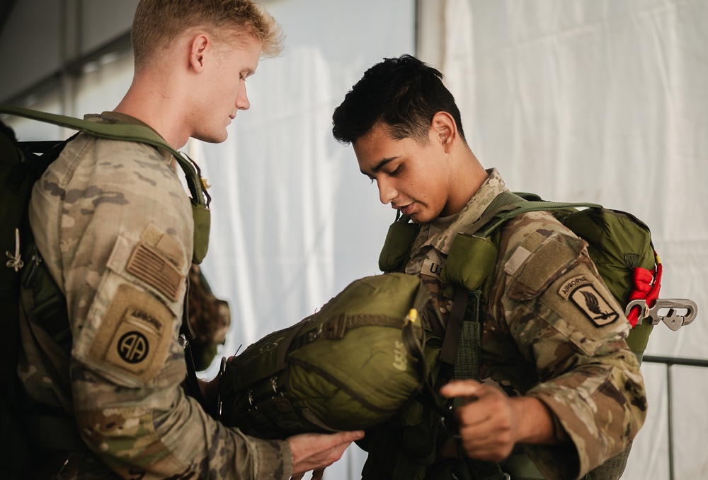 Sky Soldiers Trade Parachutes With Allied Paratroopers During Exercise Falcon Leap