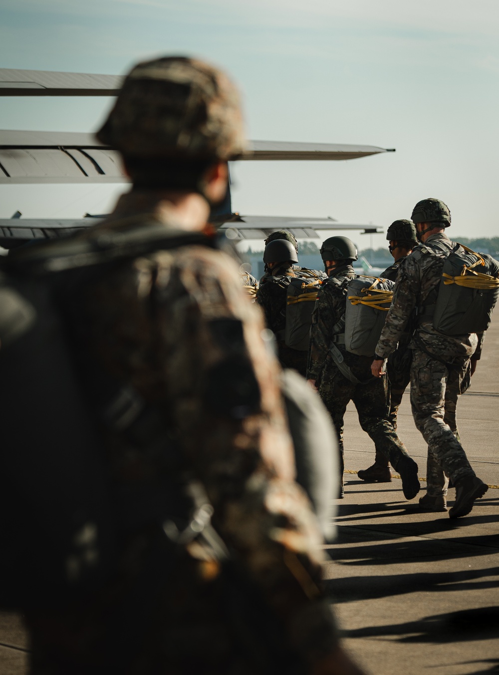 Sky Soldiers Trade Parachutes With Allied Paratroopers During Exercise Falcon Leap
