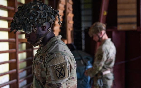 Soldiers from 10th Mountain Division and Bulgarian Land Forces 101st Alpine Regiment participate in the Rhodope 23 climbing techniques and fundamentals on Sep. 16, 2023, near Smolyan, Bulgaria