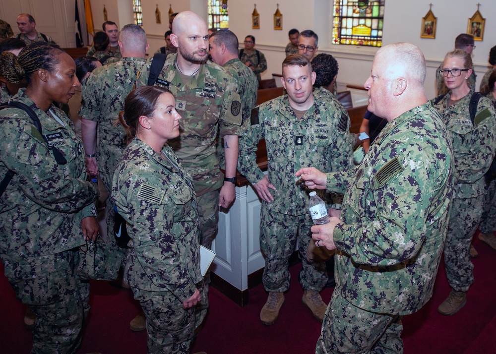 MCPON Honea visits Sailors at Fort George G. Meade