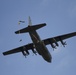 Paratroopers exit aircraft during Falcon Leap