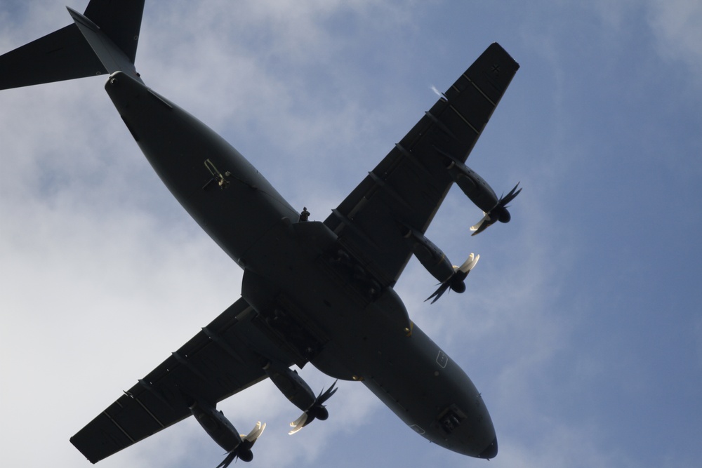 Paratroopers Exit aircraft during Falcon Leap