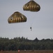 Paratroopers prepare to land during Falcon Leap