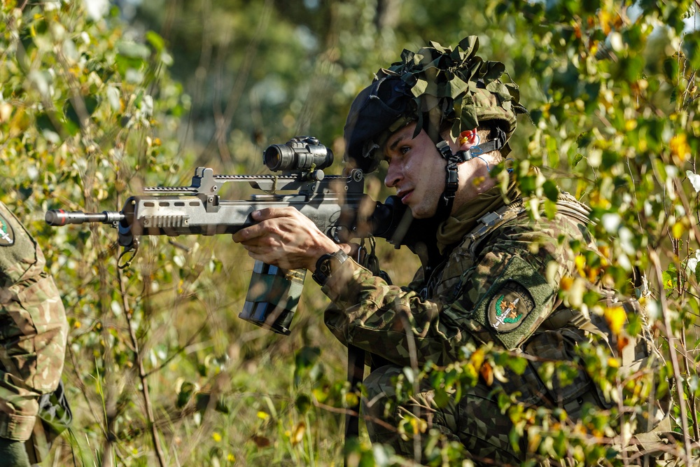Task Force Marne and NATO allies from Poland and Latvia test their readiness during a force-on-force training exercise in Latvia