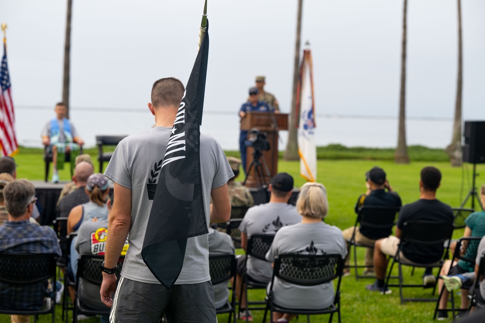 Coast Guard and participants run for Memorial POW-MIA Torch Run in San Pedro