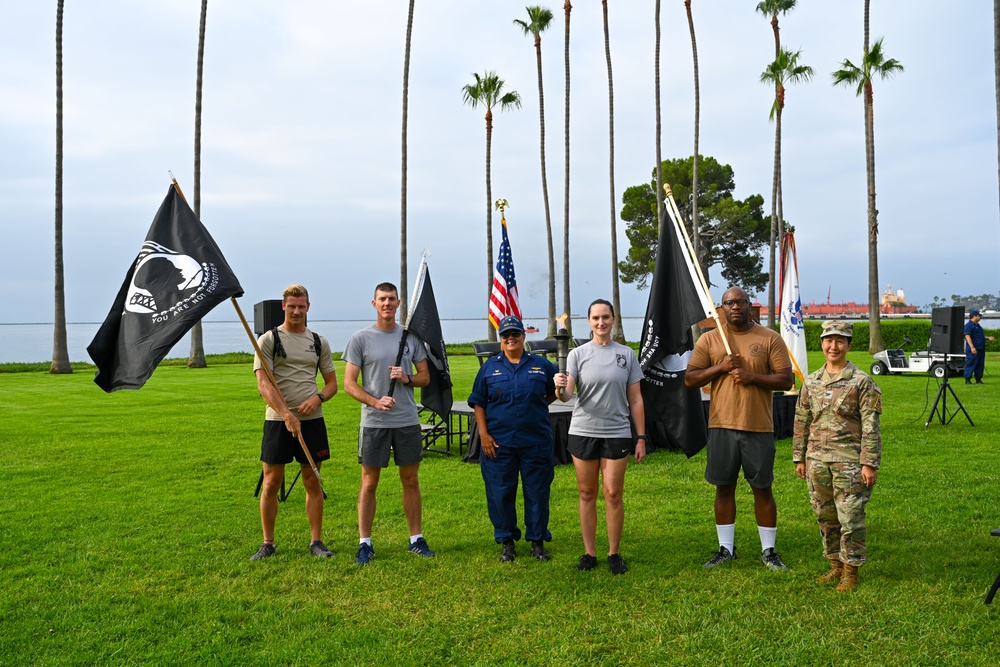 Coast Guard and participants run for Memorial POW-MIA Torch Run in San Pedro