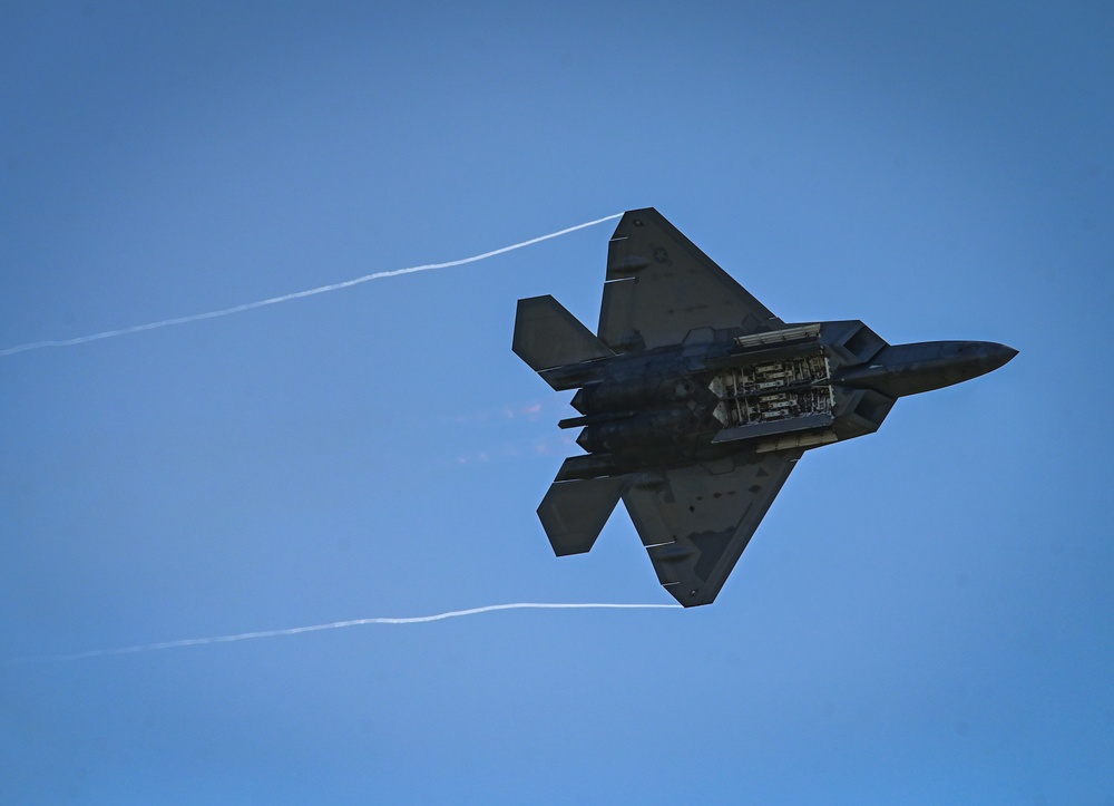 Air Dominance Center showcases F-22 Raptor over Tybee Island Beach during William Tell 2023