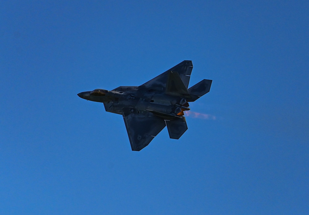 Air Dominance Center showcases F-22 Raptor over Tybee Island Beach during William Tell 2023