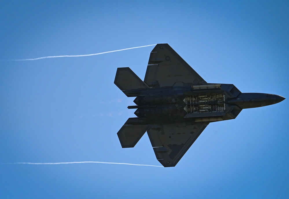 Air Dominance Center showcases F-22 Raptor over Tybee Island Beach during William Tell 2023