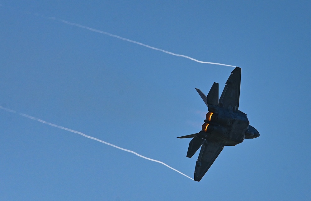 Air Dominance Center showcases F-22 Raptor over Tybee Island Beach during William Tell 2023