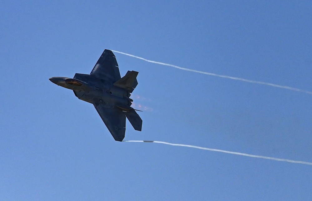 Air Dominance Center showcases F-22 Raptor over Tybee Island Beach during William Tell 2023