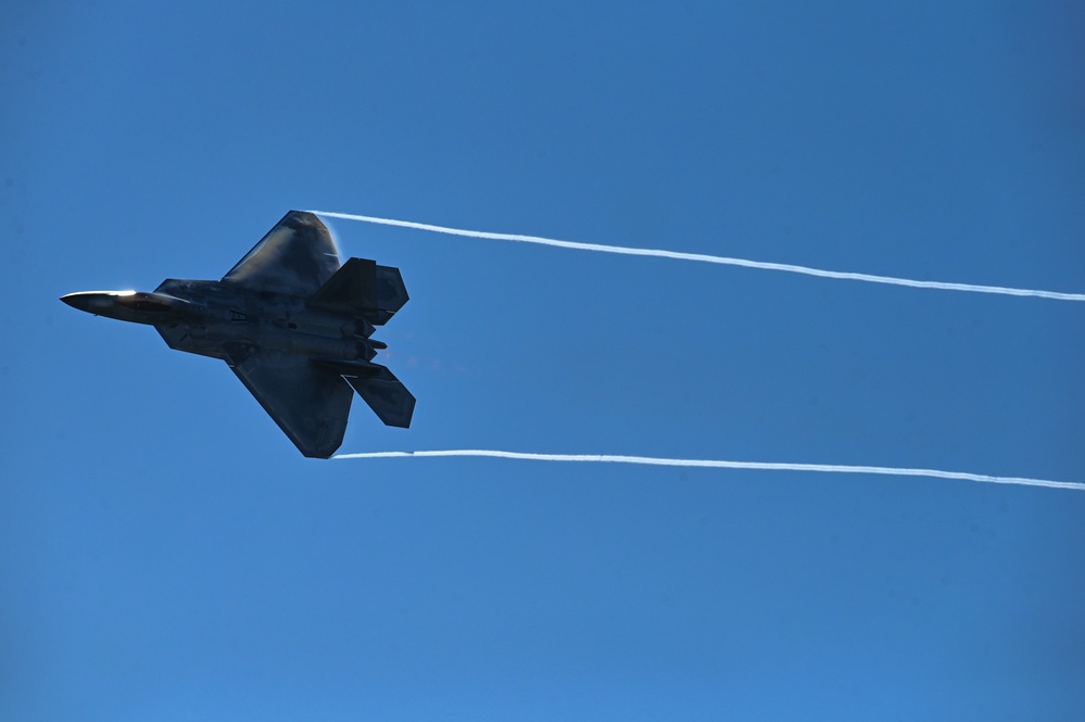 Air Dominance Center showcases F-22 Raptor over Tybee Island Beach during William Tell 2023