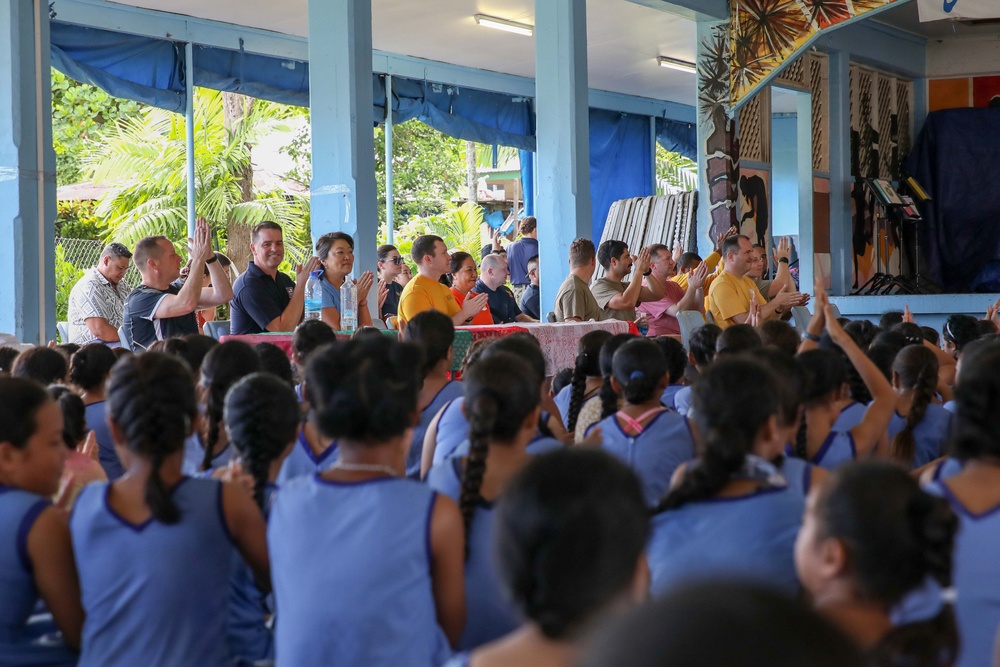 Pacific Partnership 2023 and USS Jackson participate in Community Outreach Engagement at St. Mary’s Primary School