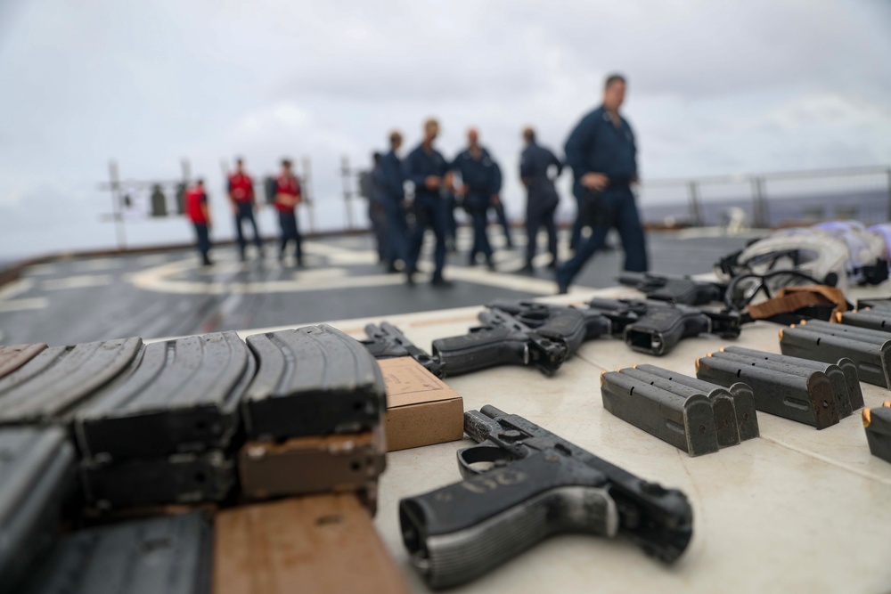 USS Dewey (DDG 105) Conducts Small Arms Live-Fire Exercise