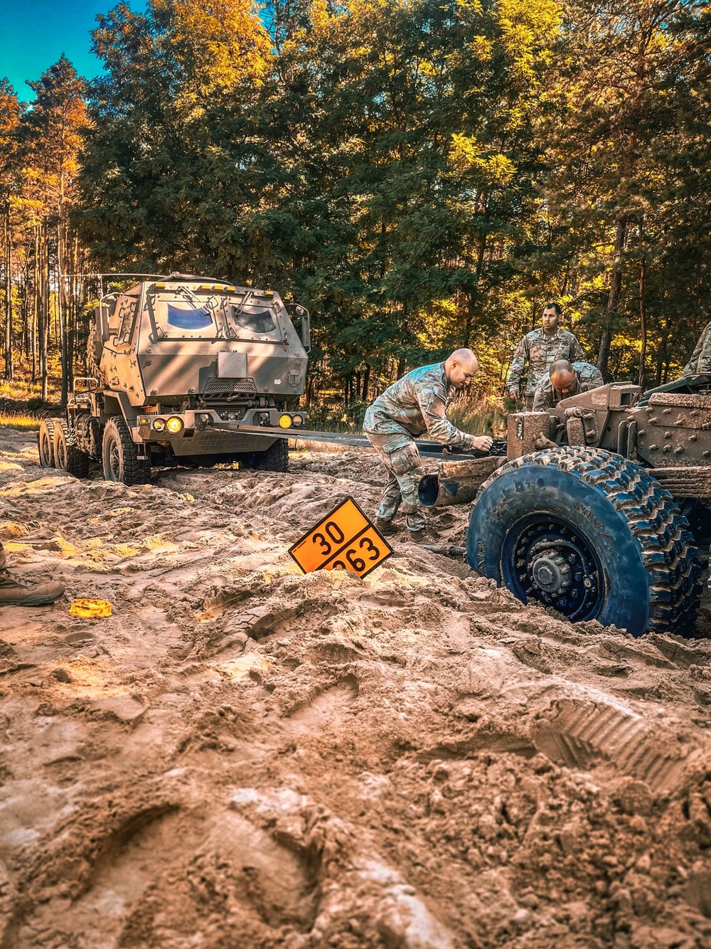 Soldiers of the Army Reserve’s 414th Transportation Company conduct PMCS