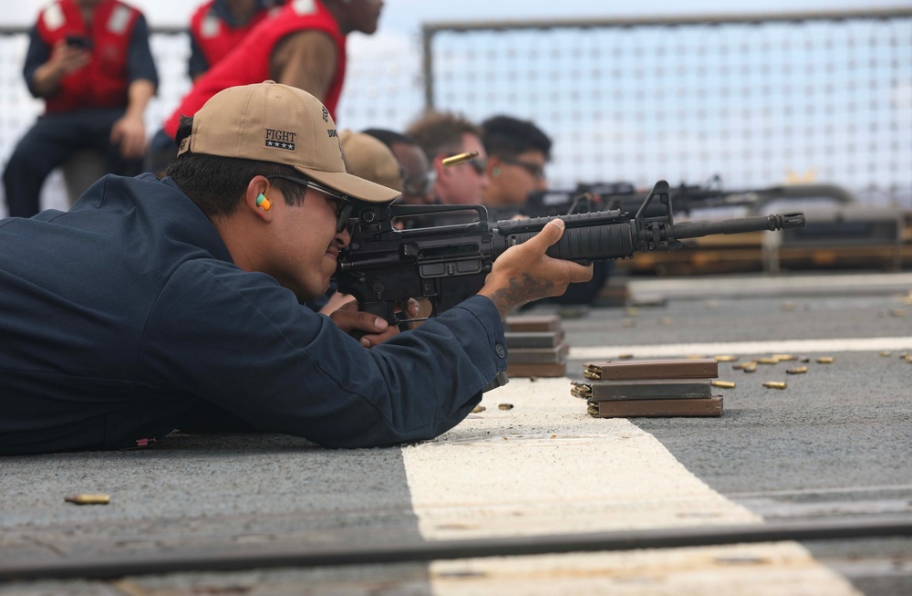 USS Dewey (DDG 105) Conducts Small Arms Live-Fire Exercise