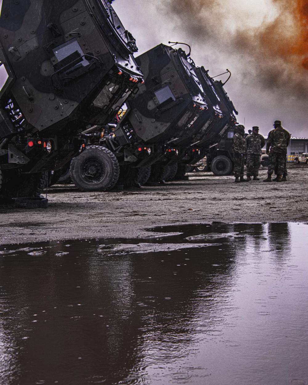 Soldiers of the Army Reserve’s 414th Transportation Company conduct PMCS