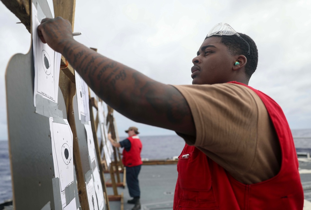 USS Dewey (DDG 105) Conducts Small Arms Live-Fire Exercise