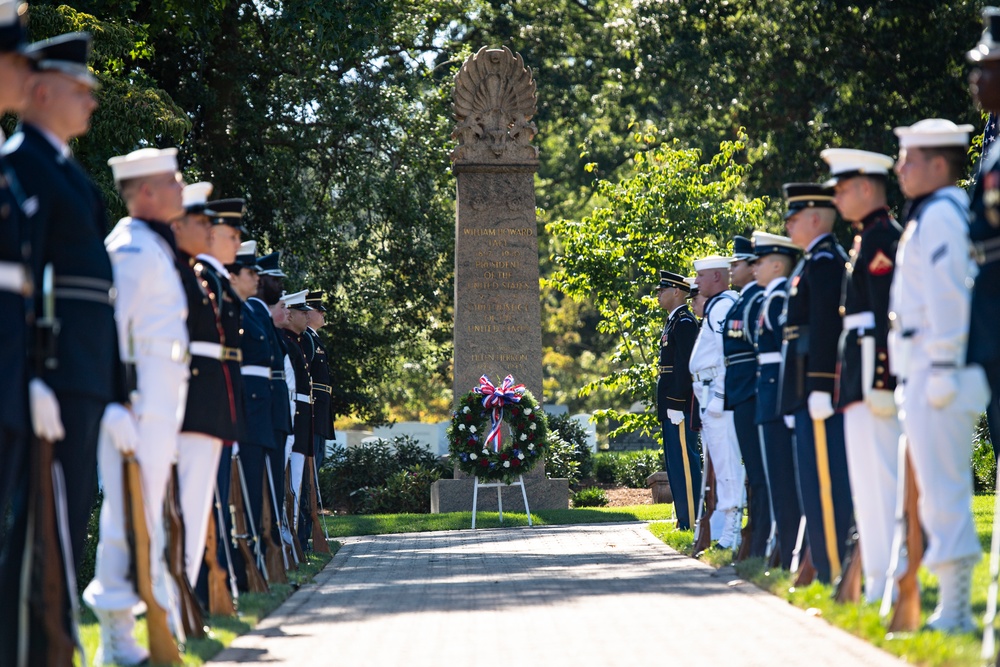 An Armed Forces Full Honors Wreath-Laying Ceremony is Held to Commemorate the 166th Birthday of President William H. Taft