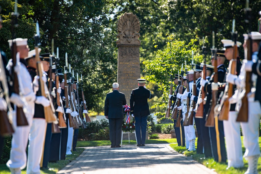 An Armed Forces Full Honors Wreath-Laying Ceremony is Held to Commemorate the 166th Birthday of President William H. Taft