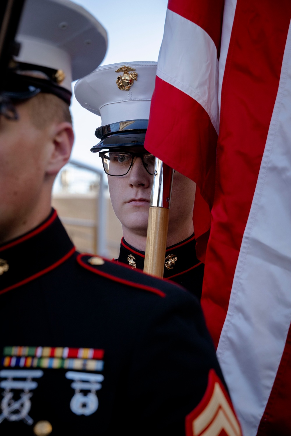 Marines perform color guard for USA v France Rugby match