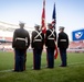 Marines perform color guard for USA v France Rugby match