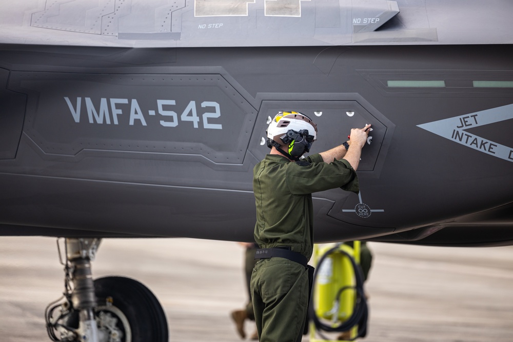 Marine Fighter Attack Squadron (VMFA) 542 flight line operations