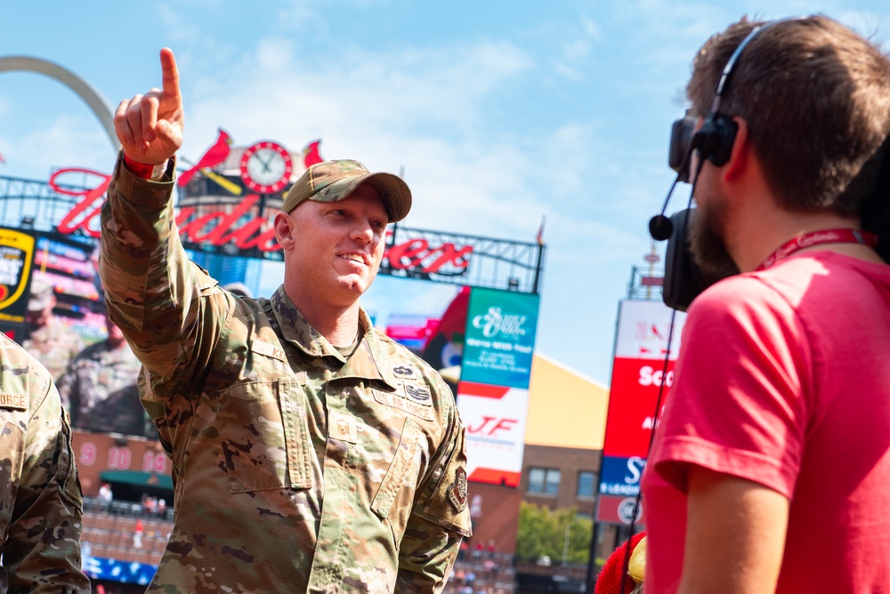 Scott Airmen attend First Responders Appreciation Day at Busch Stadium