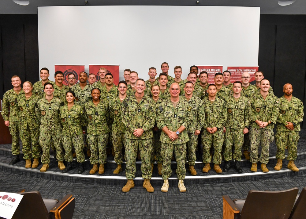 Rear. Adm. Brendan McLane attends Anti-Submarine/Surface Warfare Tactics Instructor (WTI) Course graduation