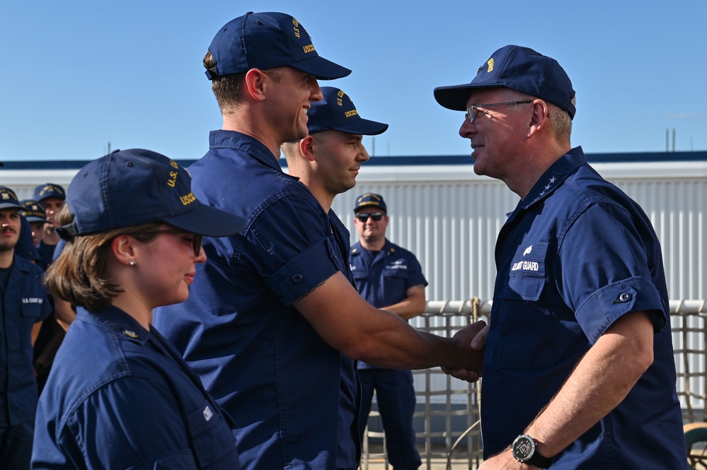 Vice Commandant of the Coast Guard awards US Coast Guard Cutter Forward with Meritorious Unit Commendation Ribbon