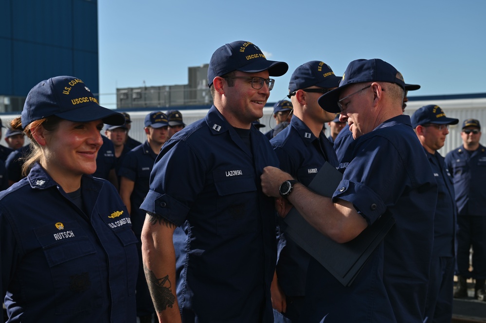 Vice Commandant of the Coast Guard awards US Coast Guard Cutter Forward with Meritorious Unit Commendation Ribbon