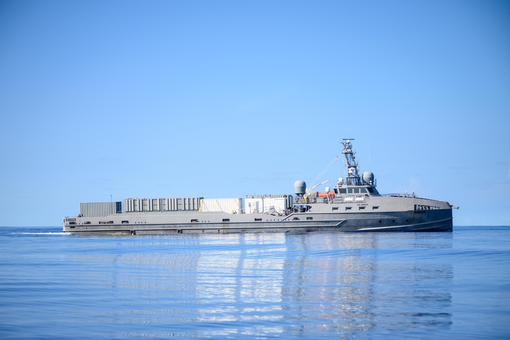 Unmanned Surface Vessel Ranger Transits with USS Shoup