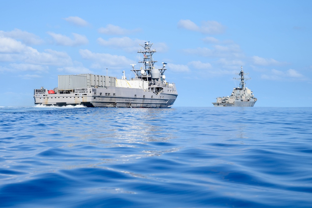 Unmanned Surface Vessel Ranger Transits with USS Shoup