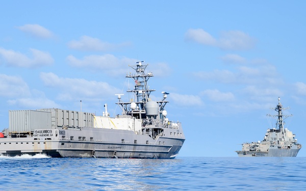 Unmanned Surface Vessel Ranger Transits with USS Shoup