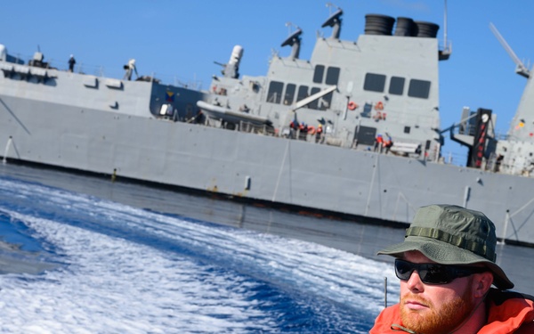 Unmanned Surface Vessel Ranger Transits with USS Shoup