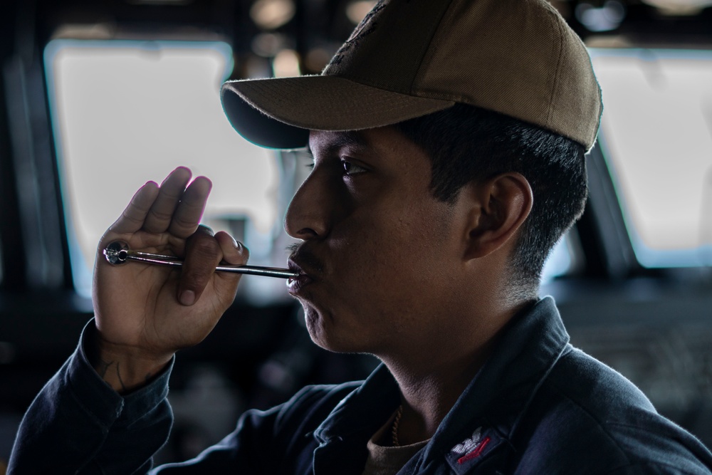 Boxer Sailors Stand Watch in the Pilot House