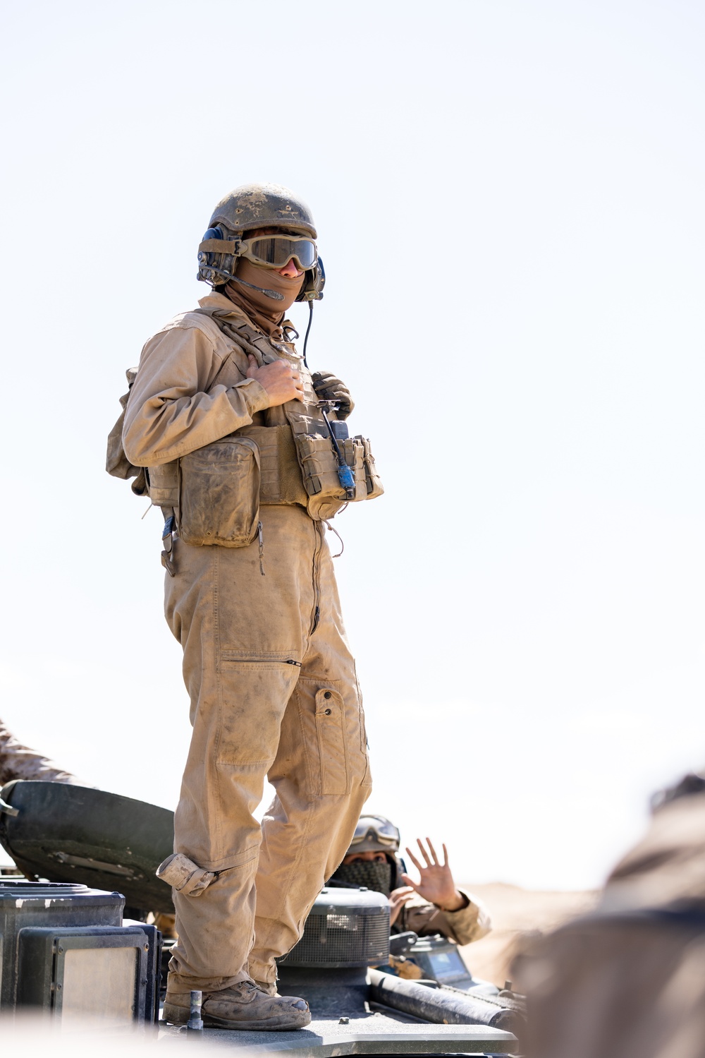 Marines with 3rd Assault Amphibian Bn. participate in combined arms live fire exercise during Bright Star 23.