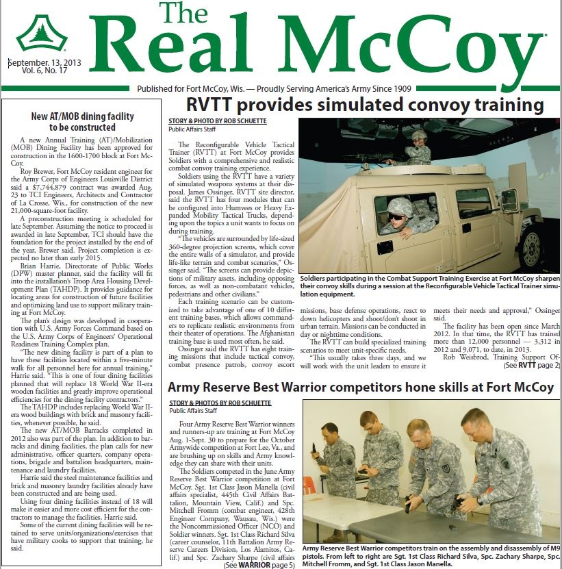 This Month in Fort McCoy History — September 2023