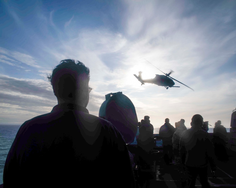 USS John P. Murtha Conducts Flight Operations with 160th Airborne