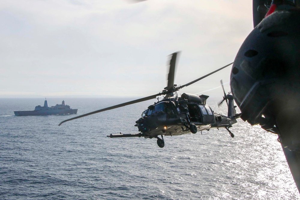 USS John P. Murtha Conducts Flight Operations with 160th Airborne